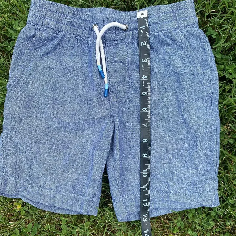 GAP Kids Boys Chambray Pull-On Shorts Blue Elastic Waist (Size S)